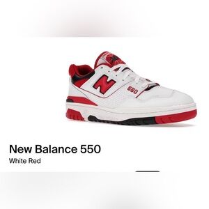 New Balance 550 White and Red Shoes
